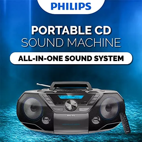 Philips Powerful Boombox with CD, Bluetooth, Cassette, Radio & USB / MP3/ AUX Input.