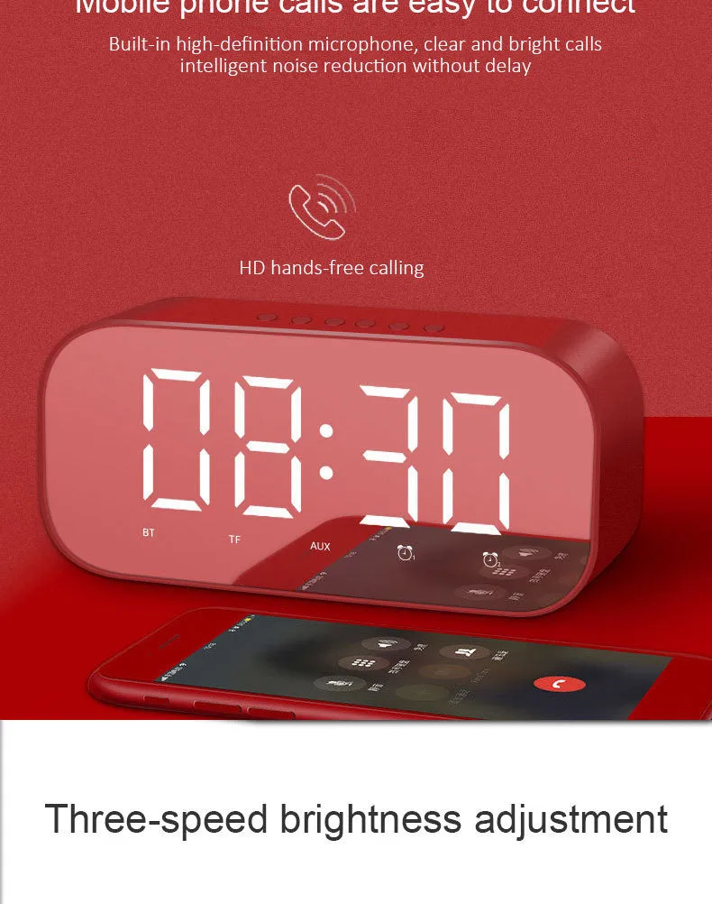 Portable Clock Bluetooth Card Speaker