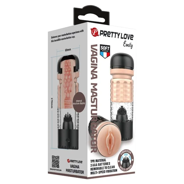 Pretty Love - Emily Vibrating Licking Masturbator (Beige)