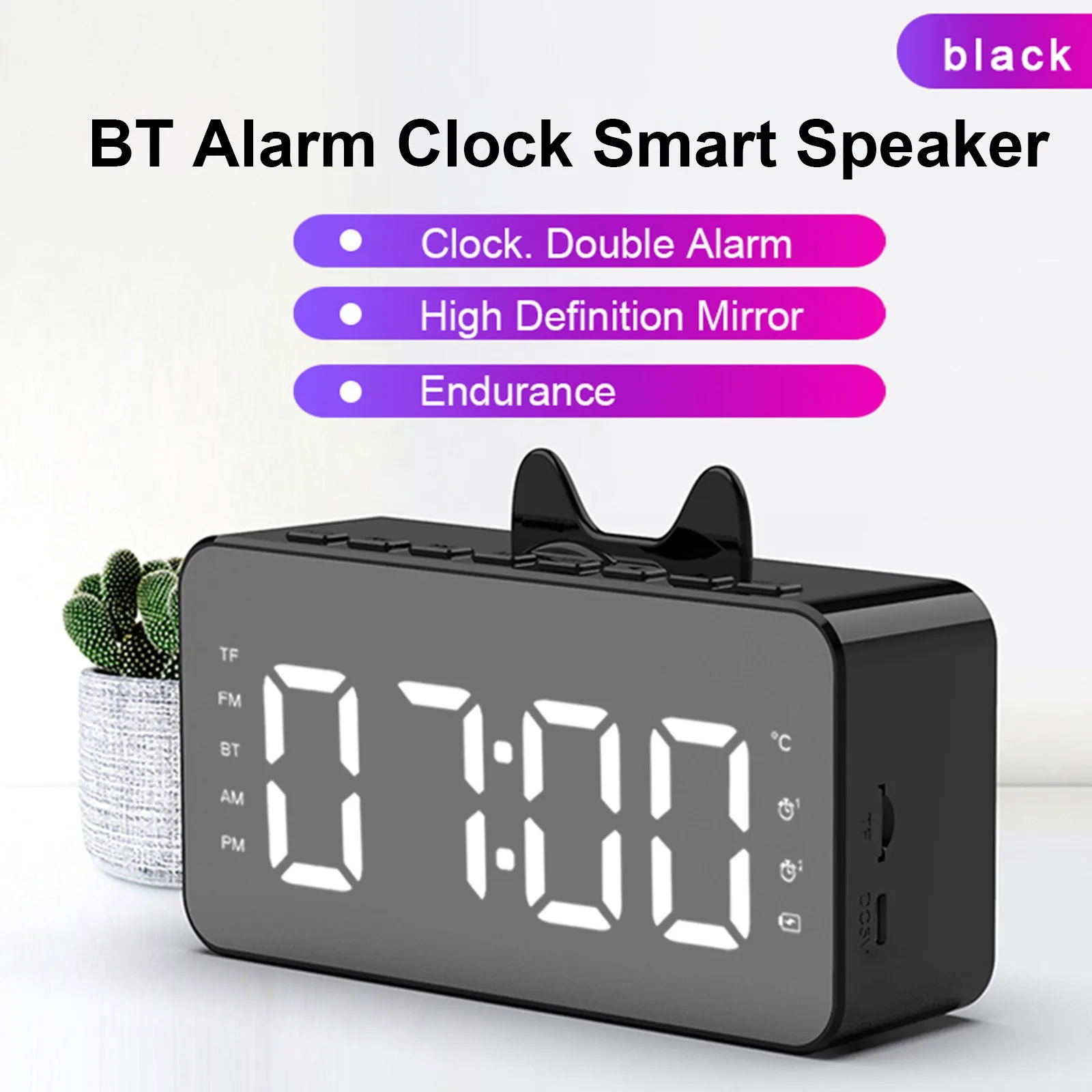 Q9 BT Clock Digital Speaker - Black