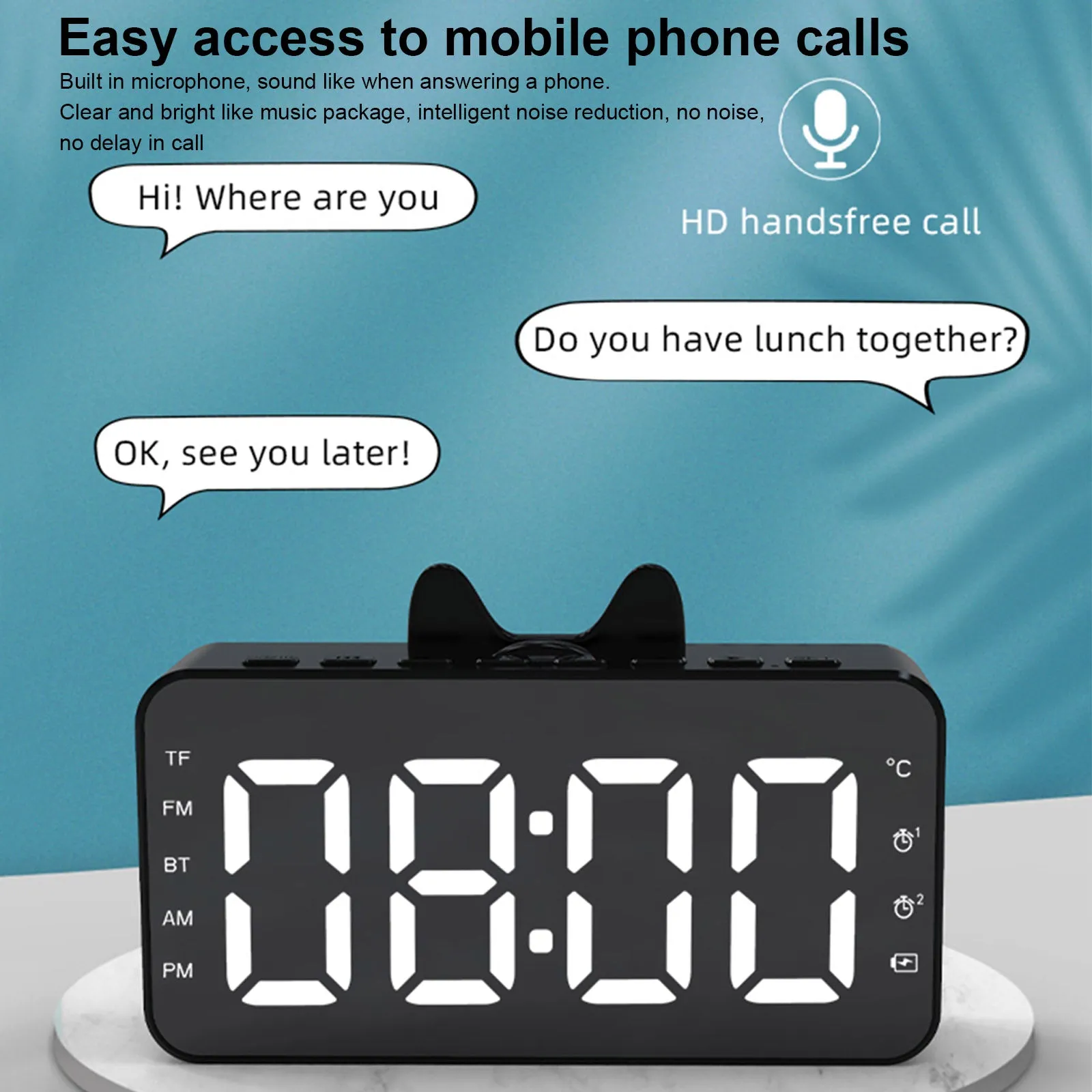 Q9 BT Clock Digital Speaker - Black