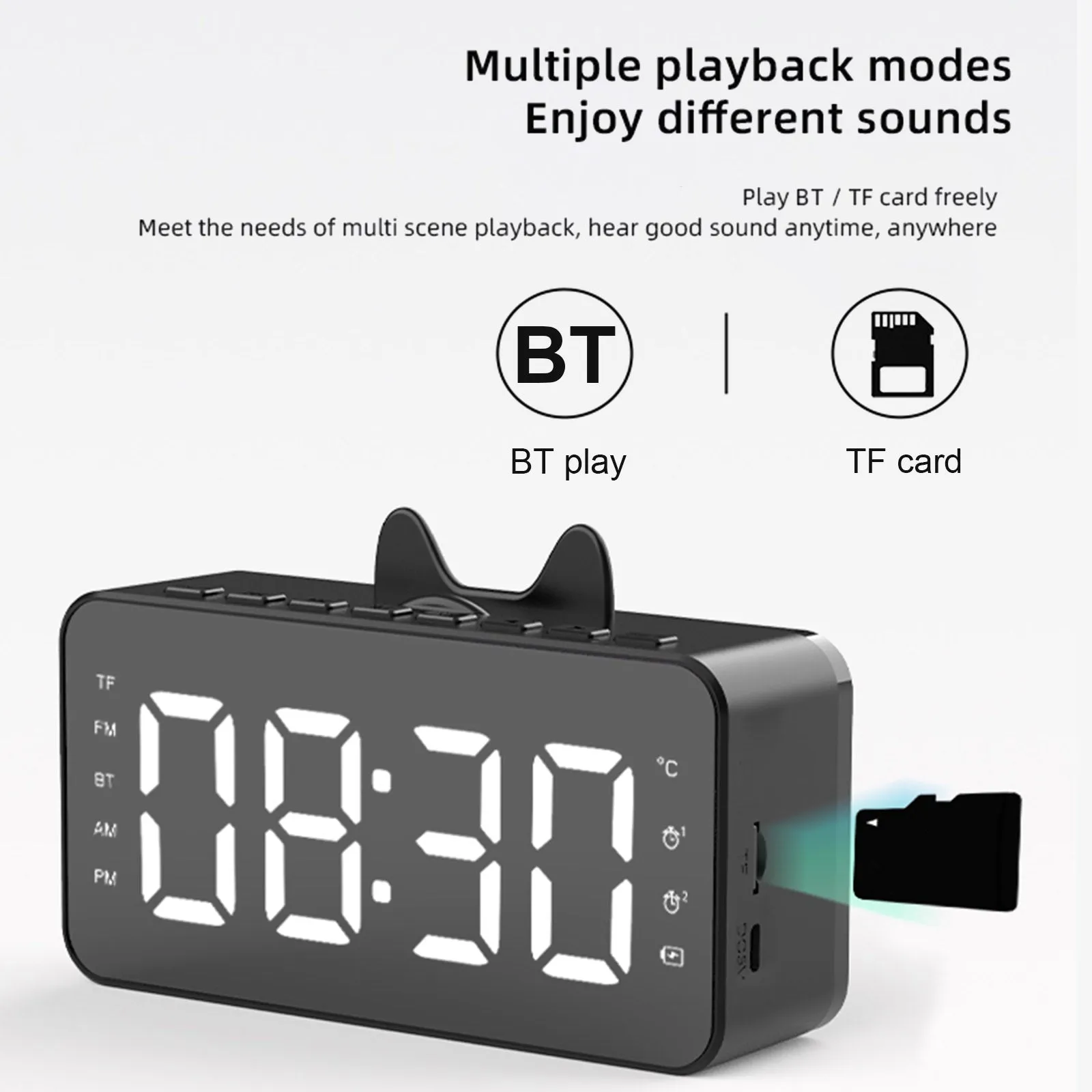 Q9 BT Clock Digital Speaker - Black