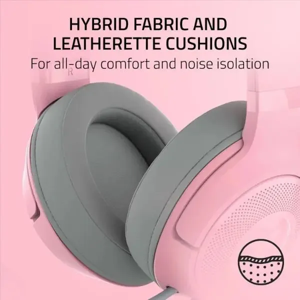 Razer Kraken Kitty Ears V2 Wired RGB Headset 40mm Drivers 7.1 Sound - Pink