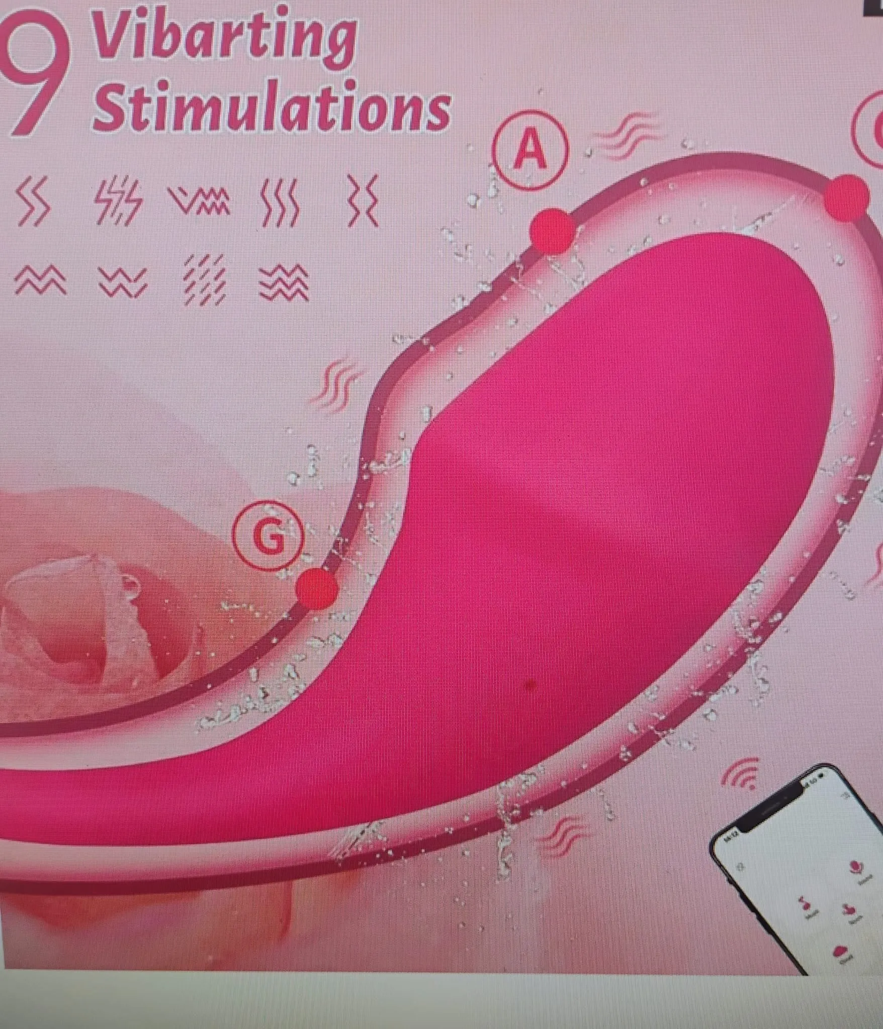 Remote Control App Vibrator, 9 Speeds Full Silicone Sexy Vibrating Egg, Rose Toy Female G-Spot Orgasm Vibrating Masturbation Device, V