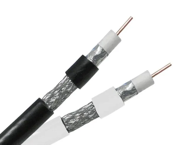 RG6 Cable Dual Shield CM Coaxial Cable, 18 AWG CCS, AL Foil Bonded   60% AL Braid, 1000', Black or White