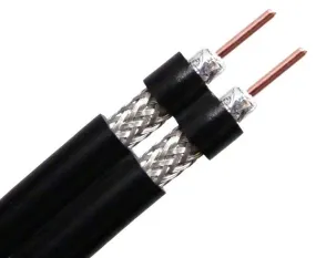 RG6 Coaxial Cable, 18 AWG CCS, Dual Riser CMR Rated, 100% AL Foil, 60% AL Wire Braid, 500ft, Black