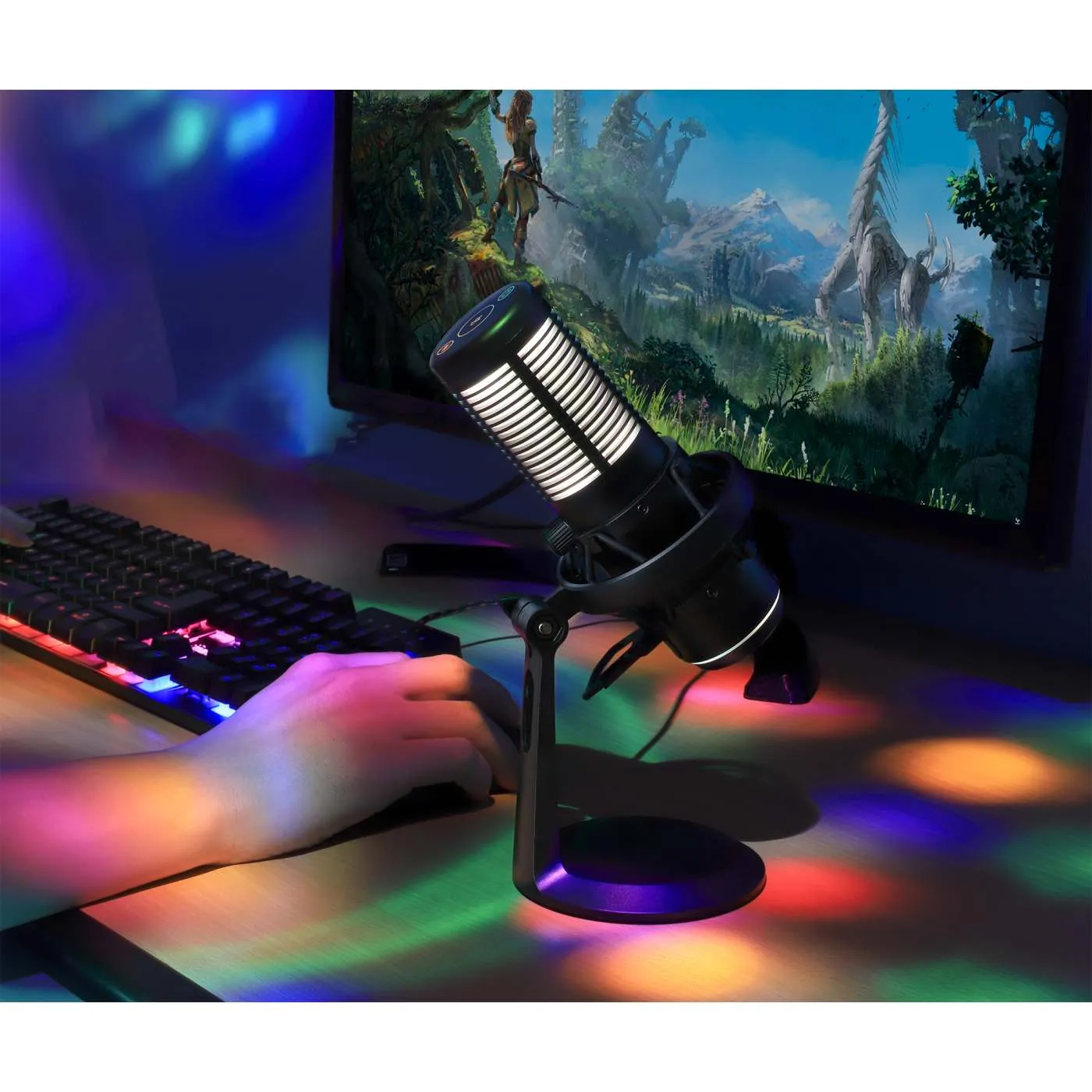 RGB LED USB Condenser Microphone with Noise Rejection