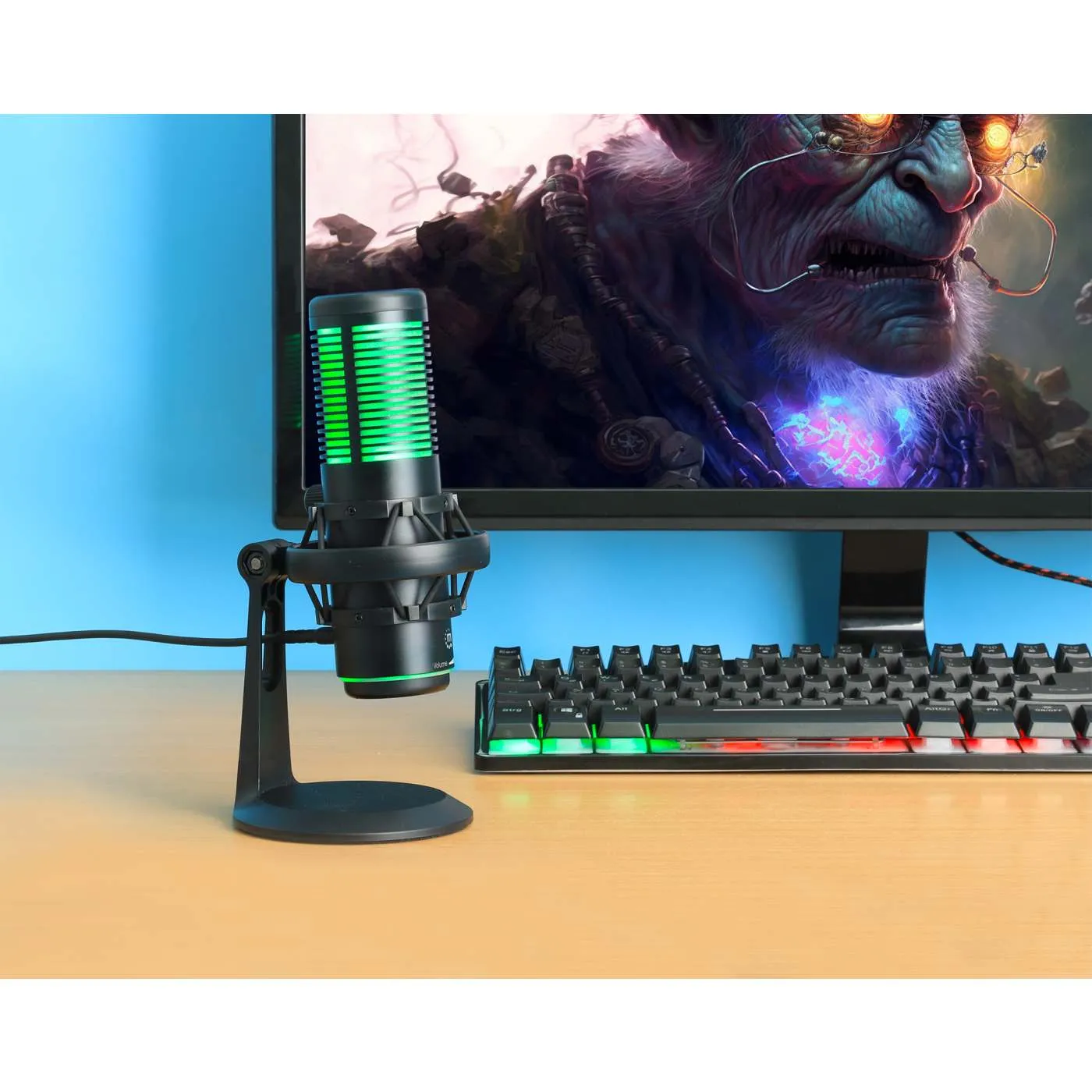 RGB LED USB Condenser Microphone with Noise Rejection