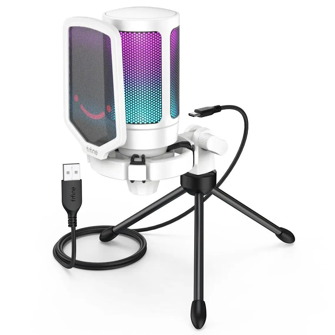 RGB Tap-to-Mute Gaming Microphone with Pop Filter and Crystal-Clear Audio Quality