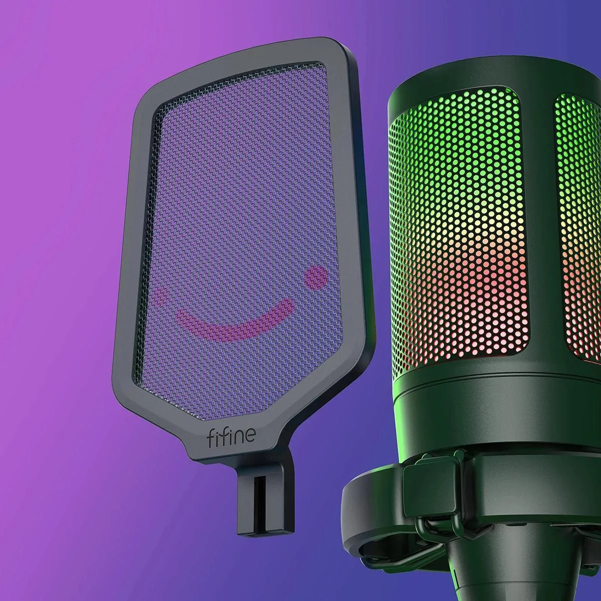 RGB Tap-to-Mute Gaming Microphone with Pop Filter and Crystal-Clear Audio Quality