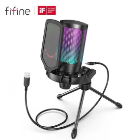 RGB Tap-to-Mute Gaming Microphone with Pop Filter and Crystal-Clear Audio Quality