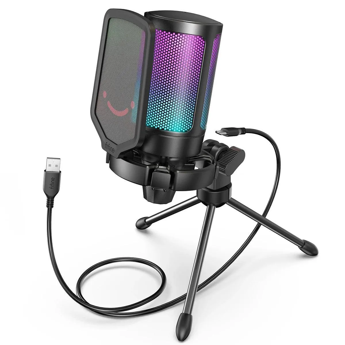 RGB Tap-to-Mute Gaming Microphone with Pop Filter and Crystal-Clear Audio Quality