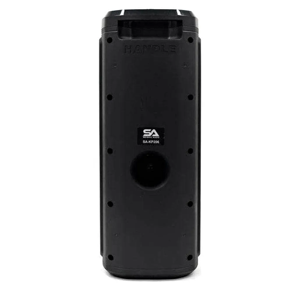 SA-KP206 - Powered Portable Dual 6.5 Inch Party & Karaoke Speaker - Bluetooth, Wireless Microphone and Remote
