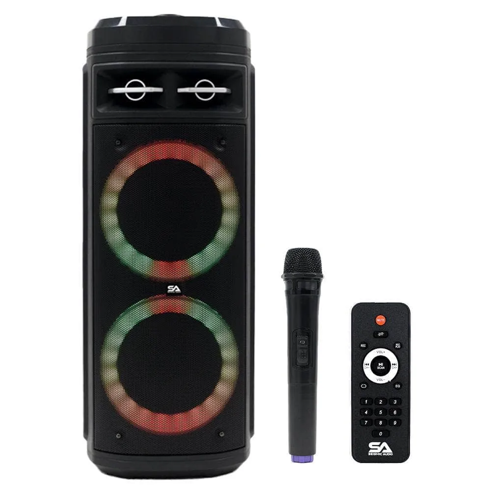 SA-KP206 - Powered Portable Dual 6.5 Inch Party & Karaoke Speaker - Bluetooth, Wireless Microphone and Remote