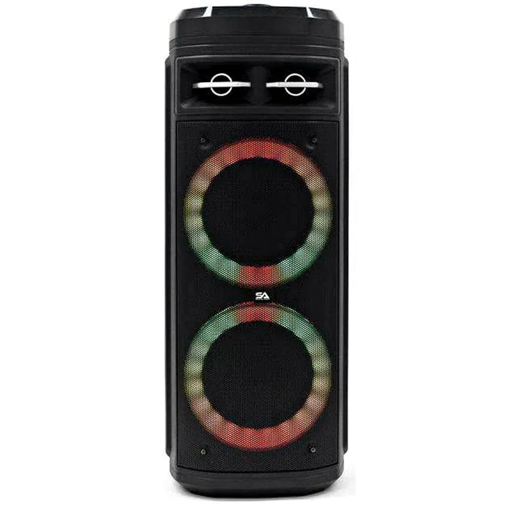 SA-KP206 - Powered Portable Dual 6.5 Inch Party & Karaoke Speaker - Bluetooth, Wireless Microphone and Remote