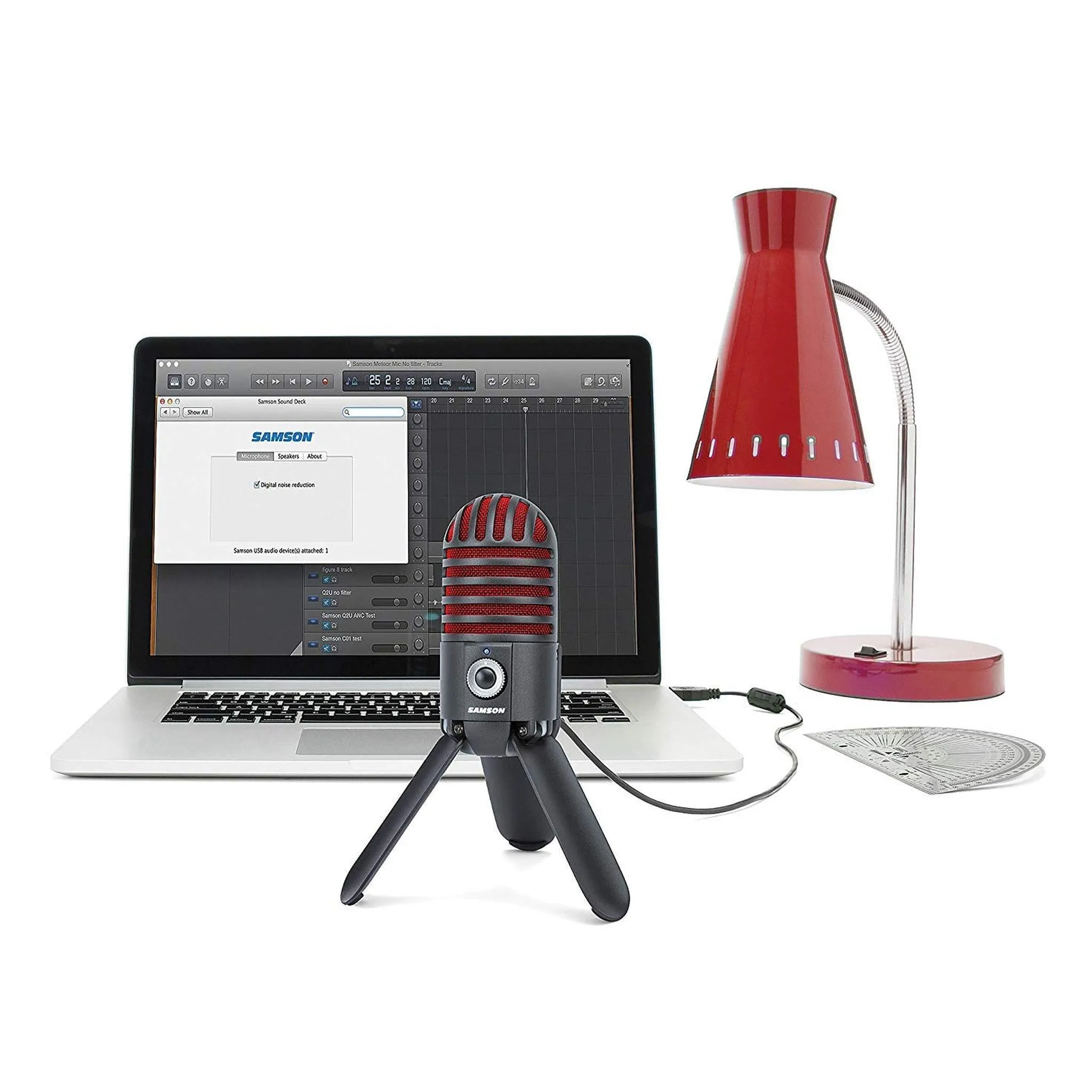 Samson Meteor Mic USB Studio Microphone, Titanium Black/Red - Limited Edition