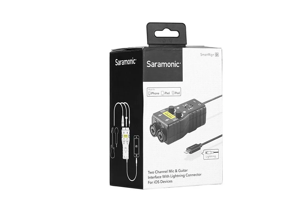 Saramonic 2-Ch 3.5mm, XLR Microphone & 6.35mm Guitar Interface with Lightning Output Connector Professional Video, (SMARTRIG DI)