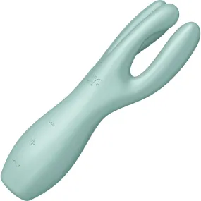 Satisfyer Threesome 3 Rechargeable Waterproof 12-Function Dual Stimulation Vibrator - Mint
