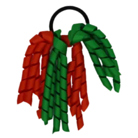School Hair Accessories Short Curly Ponytail Streamer Hair Tie - Emerald Green (28 colours options to pick from)
