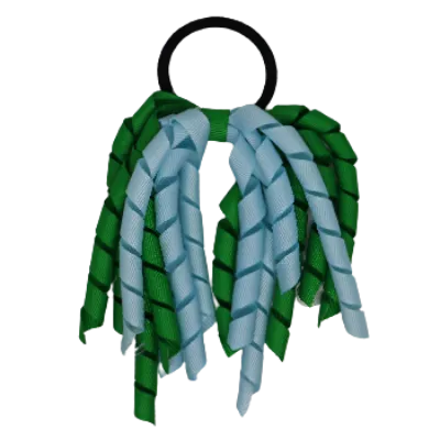 School Hair Accessories Short Curly Ponytail Streamer Hair Tie - Emerald Green (28 colours options to pick from)