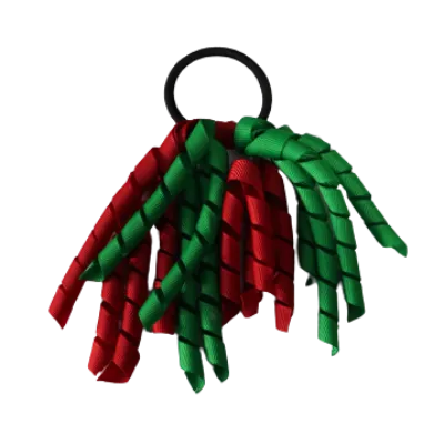 School Hair Accessories Short Curly Ponytail Streamer Hair Tie - Emerald Green (28 colours options to pick from)