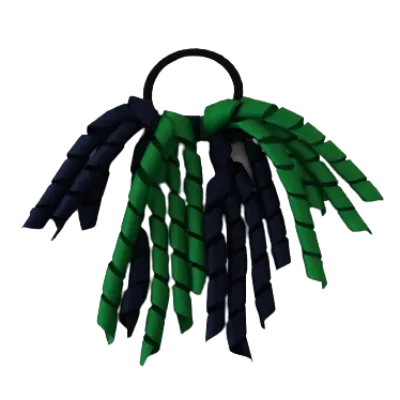 School Hair Accessories Short Curly Ponytail Streamer Hair Tie - Emerald Green (28 colours options to pick from)
