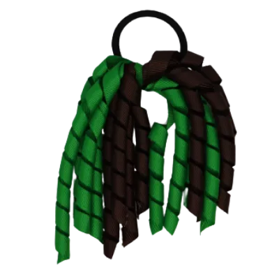 School Hair Accessories Short Curly Ponytail Streamer Hair Tie - Emerald Green (28 colours options to pick from)