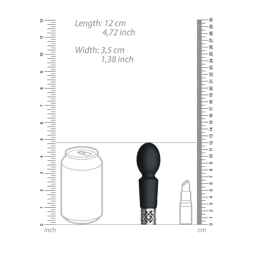 Shots Silicone Black Rechargeable Bullet Vibrator with Royal Gems