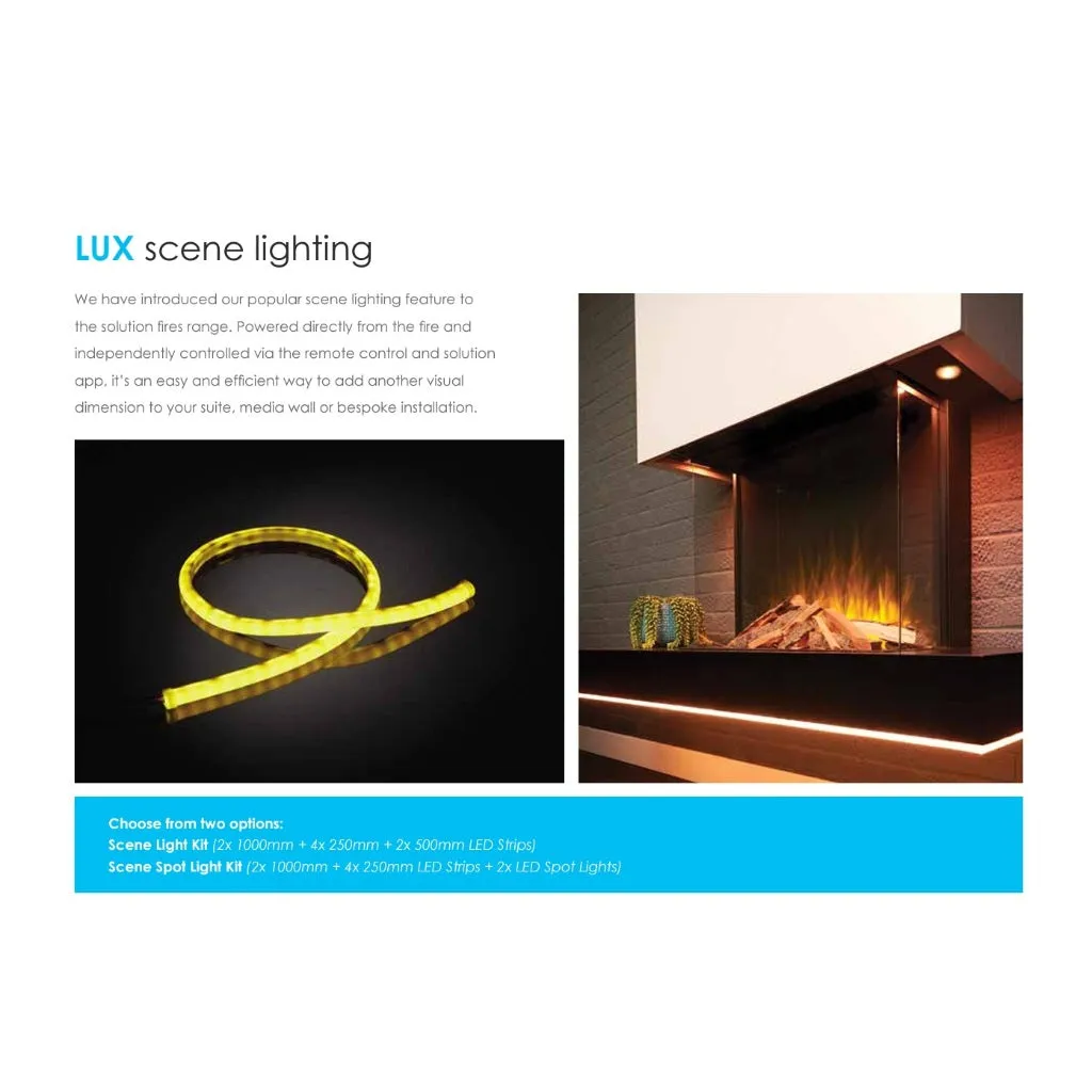 Solution Fires LUX 150 HD 1500MM Panoramic Electric Fire - 1/2/3 Sided Media Wall Electric Fire