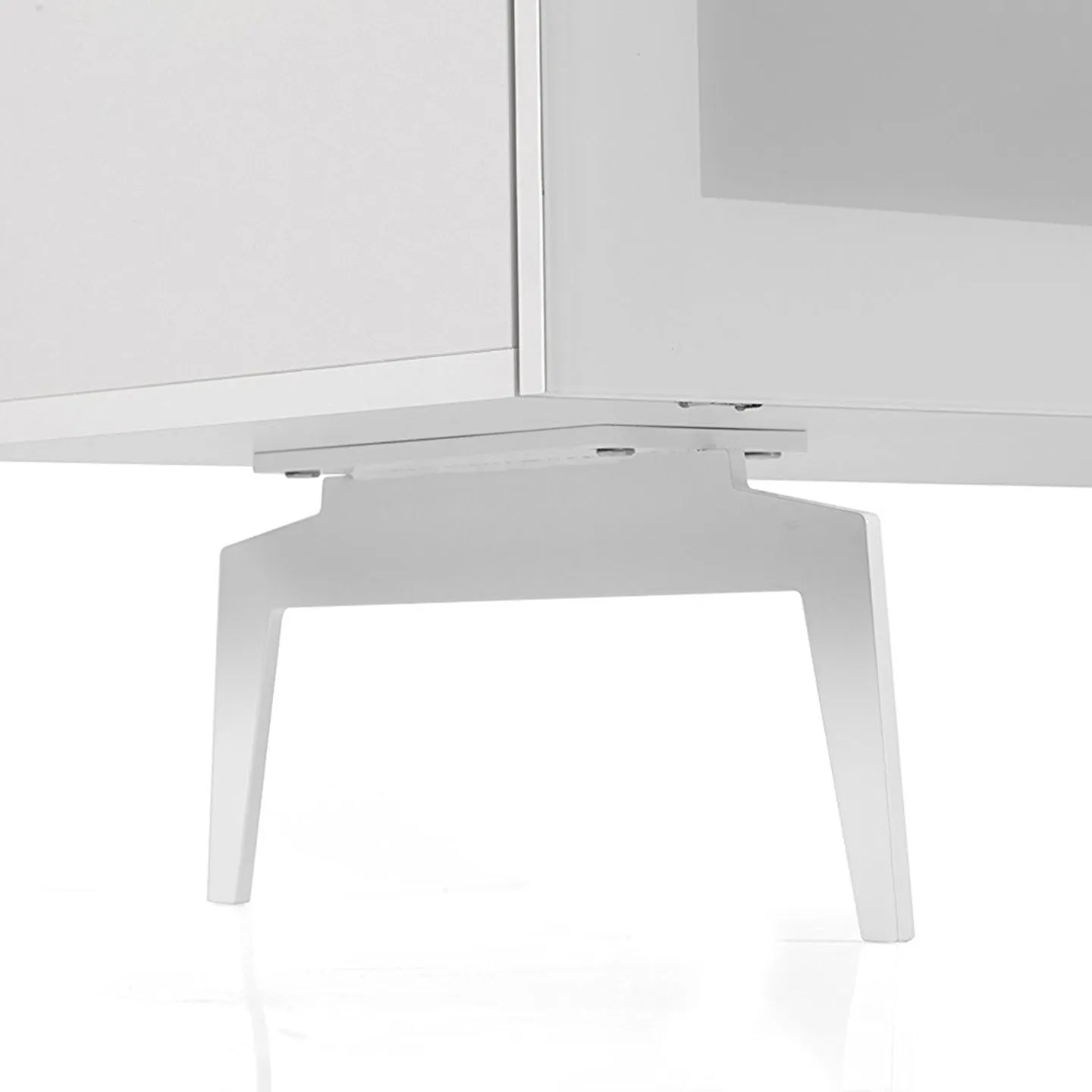 Sonorous Studio ST360 Modern TV Stand w/ Spike Legs for TVs up to 75" - White / Black Glass Cover