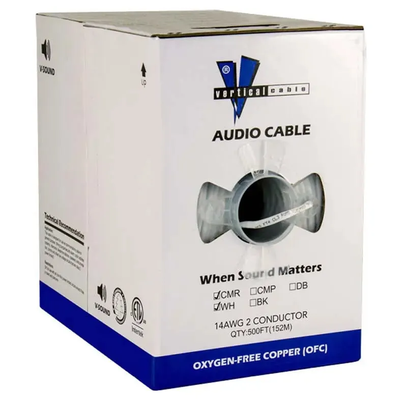 Sound Audio Cable 14 AWG  41 Strand 500 Feet PVC Jacket 2 Conductor White