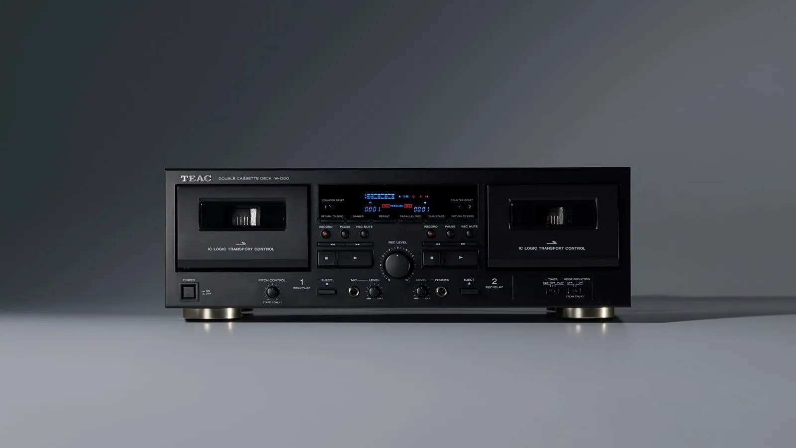 TEAC W-1200 Dual Cassette Deck with Recorder/USB/Pitch/Karaoke-Mic-in and Remote.