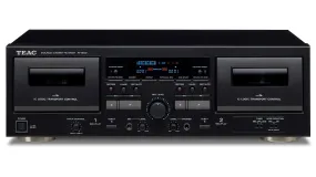 TEAC W-1200 Dual Cassette Deck with Recorder/USB/Pitch/Karaoke-Mic-in and Remote.
