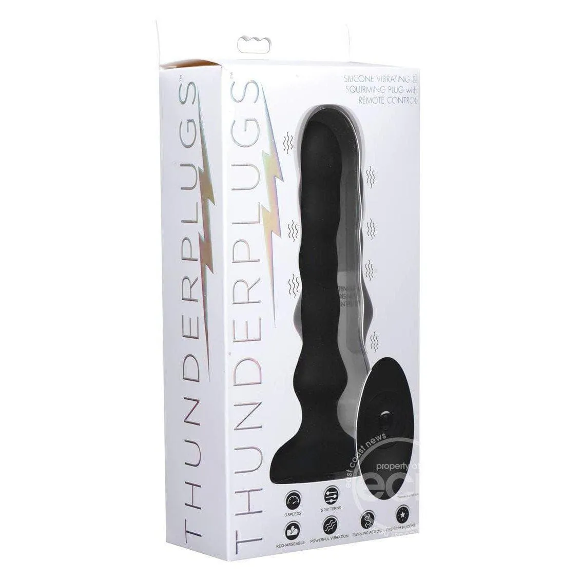 Thunder Plugs Silicone Vibrating & Squirming Plug with Remote Control