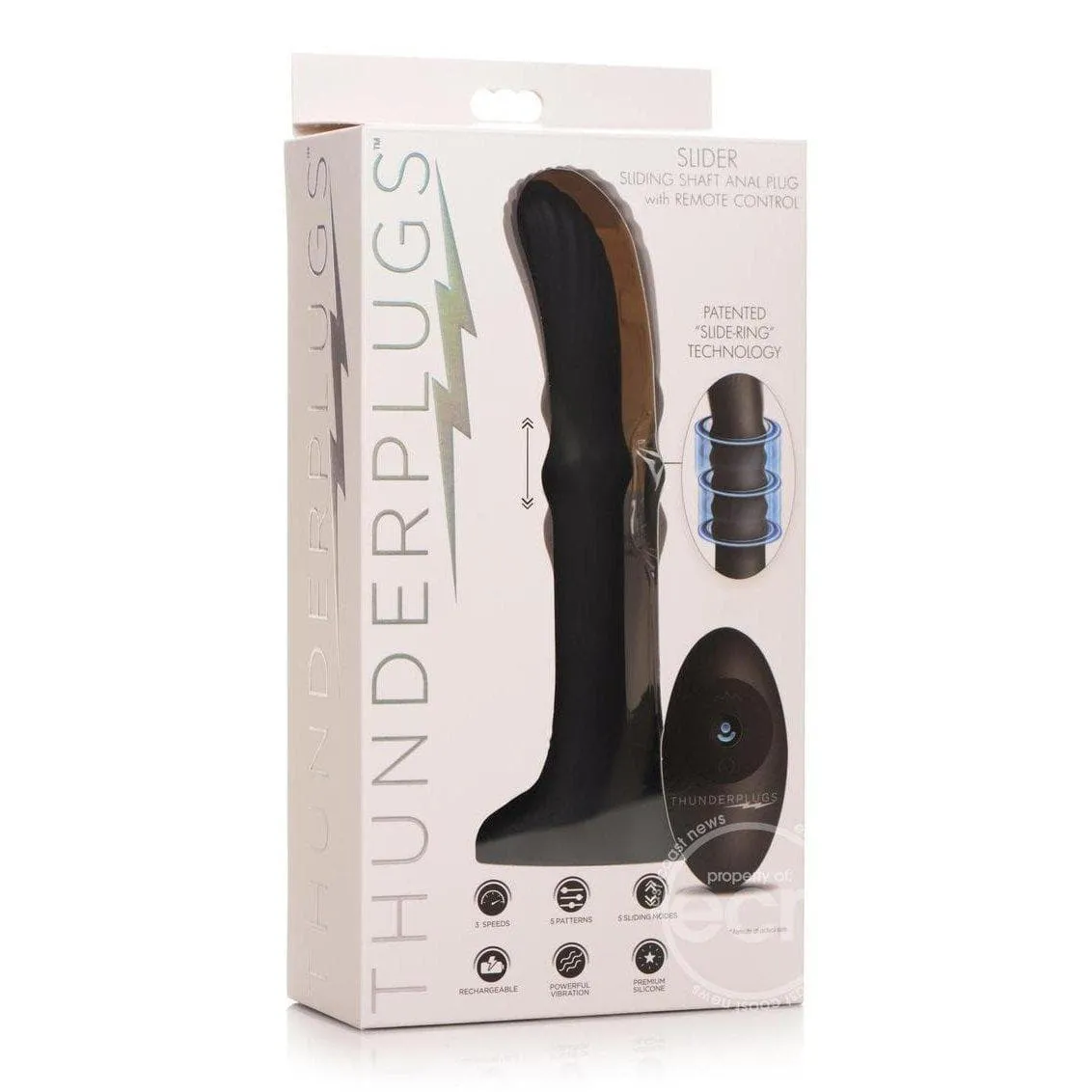 Thunder Plugs Sliding Shaft Silicone Rechargeable Anal Plug with Remote Control