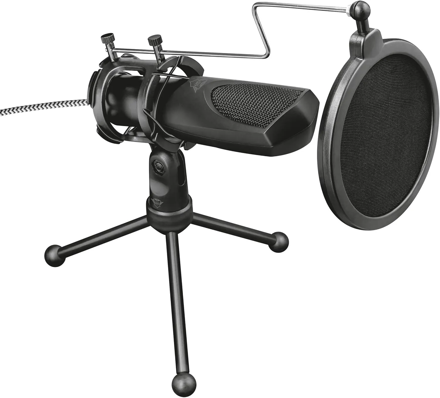 Trust Gaming GXT 232 Mantis USB Streaming Microphone for PC, PS4 & PS5, Includes Shock Mount, Pop Filter, Tripod Stand - Black