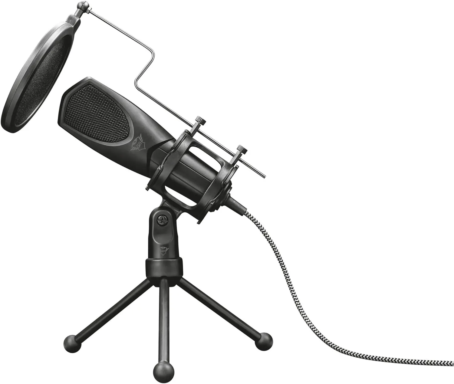 Trust Gaming GXT 232 Mantis USB Streaming Microphone for PC, PS4 & PS5, Includes Shock Mount, Pop Filter, Tripod Stand - Black