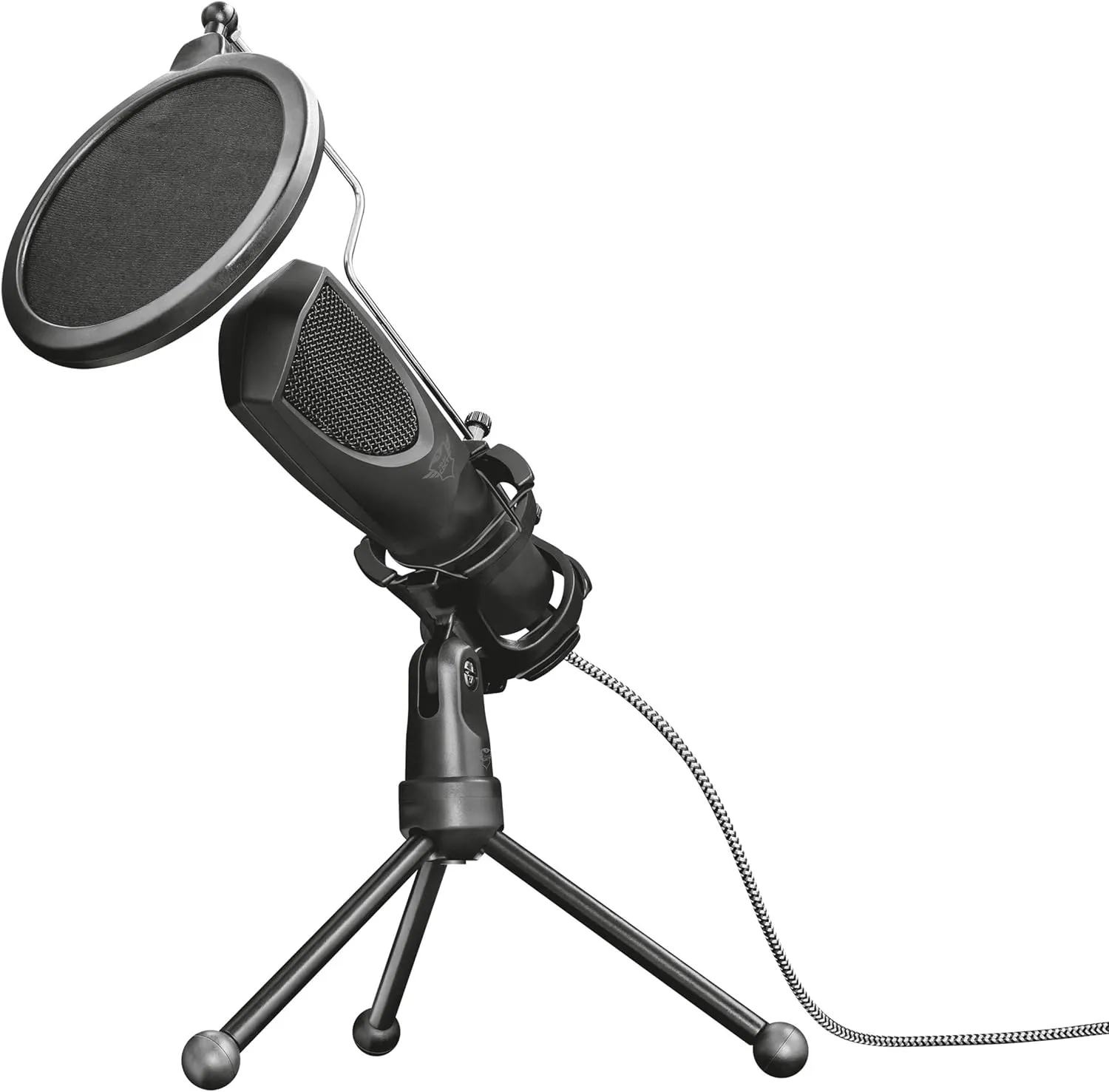 Trust Gaming GXT 232 Mantis USB Streaming Microphone for PC, PS4 & PS5, Includes Shock Mount, Pop Filter, Tripod Stand - Black