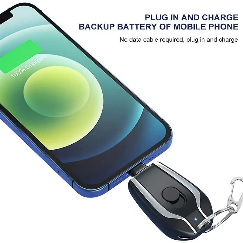 Ultra-Compact Mini Battery Pack: Portable Keychain Charger (1500mAh) for Fast Charging Type-C Devices
