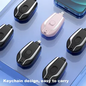 Ultra-Compact Mini Battery Pack: Portable Keychain Charger (1500mAh) for Fast Charging Type-C Devices