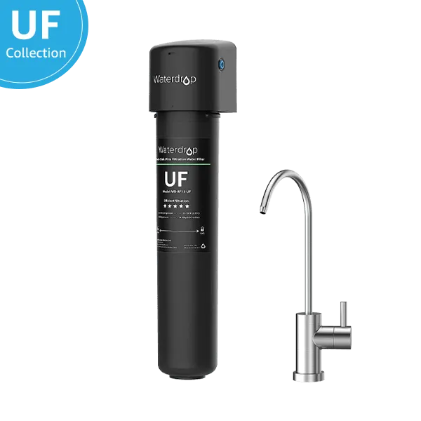 Undersink Ultrafiltration Water Filter System With Dedicated Faucet