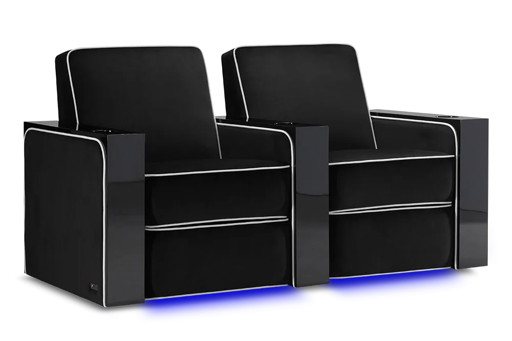 Valencia Naples Elegance Home Theater Seating Row of 2, Raven