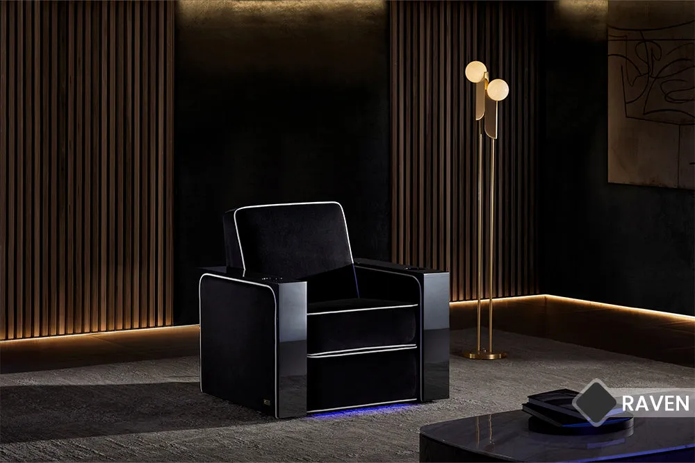 Valencia Naples Elegance Home Theater Seating Row of 2, Raven
