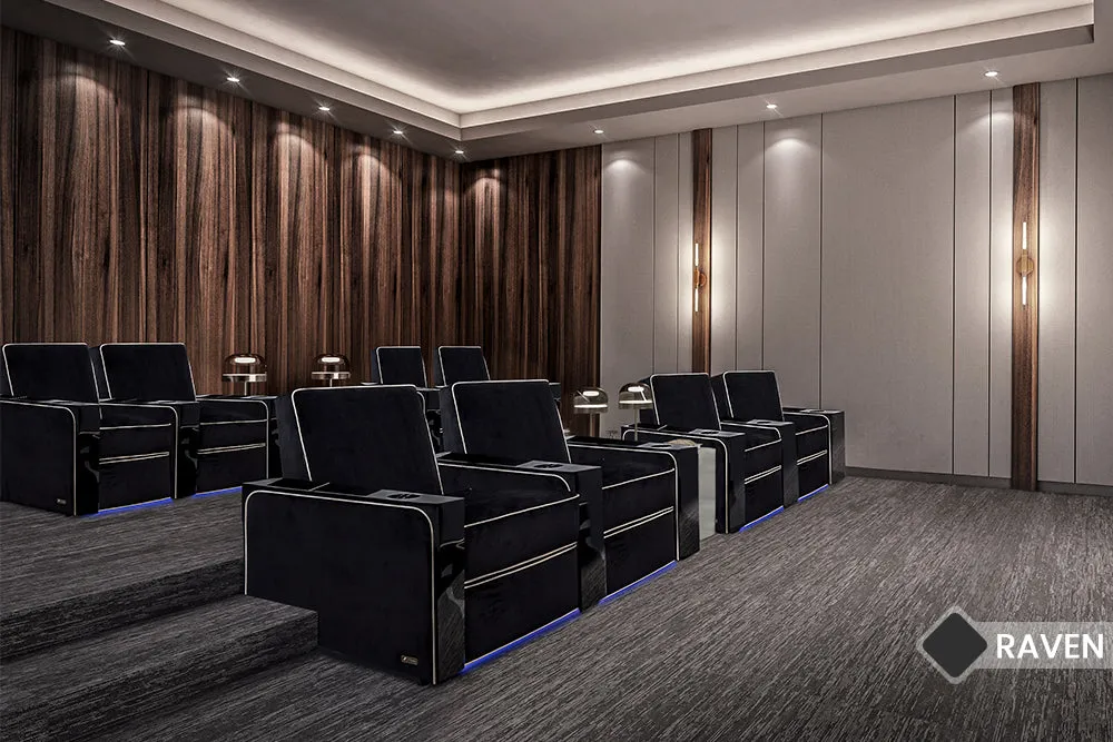 Valencia Naples Elegance Home Theater Seating Row of 2, Raven