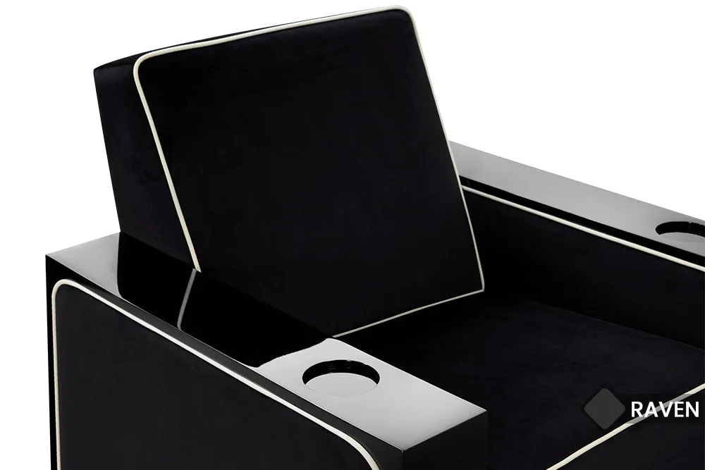 Valencia Naples Elegance Home Theater Seating Row of 2, Raven