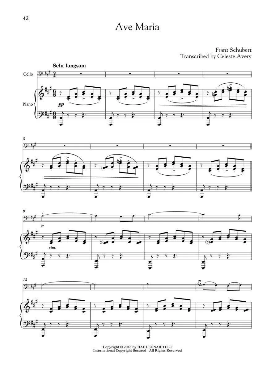 Wedding Music for Classical Players for Cello and Piano with Online Accompaniments