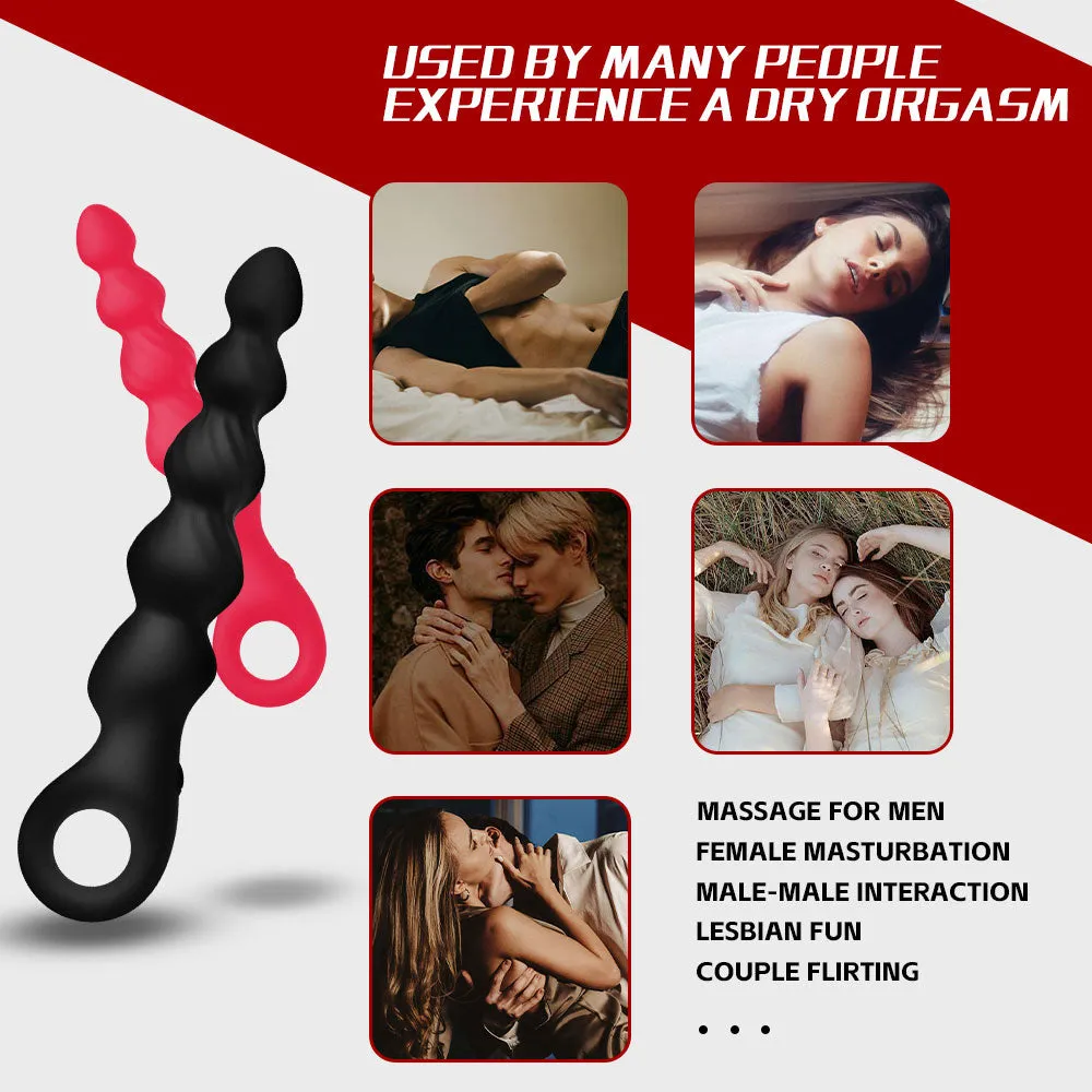 YEAIN Liquid Silicone Vibrating Progressive Anal Beads Ball Prostate Massager