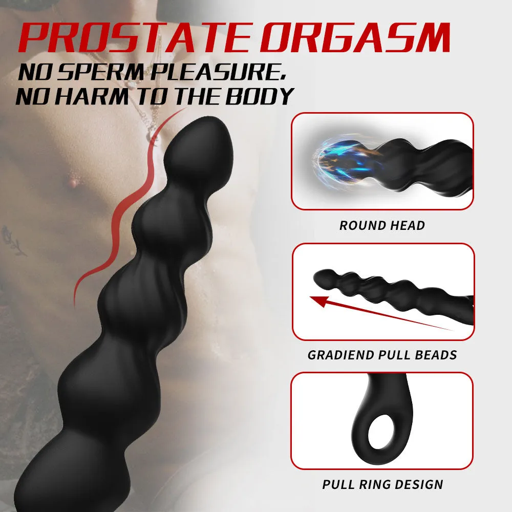 YEAIN Liquid Silicone Vibrating Progressive Anal Beads Ball Prostate Massager