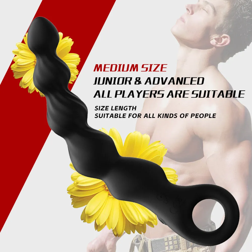 YEAIN Liquid Silicone Vibrating Progressive Anal Beads Ball Prostate Massager