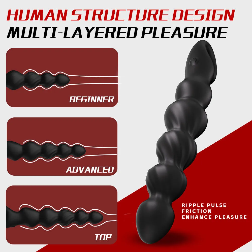 YEAIN Liquid Silicone Vibrating Progressive Anal Beads Ball Prostate Massager